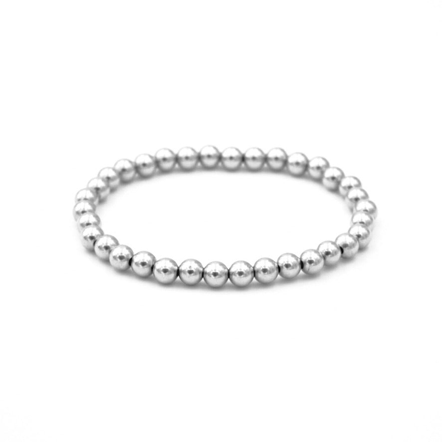  Sterling Silver Bracelet 5mm stretch elastic seamless