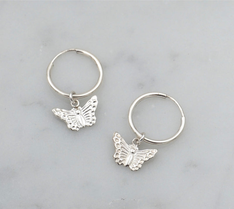 Butterfly Hoop Earrings