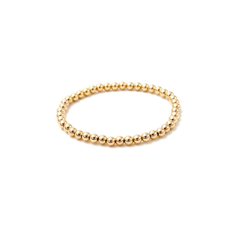 Gold Filled Beaded Stretch Bracelet elastic seamless 4mm