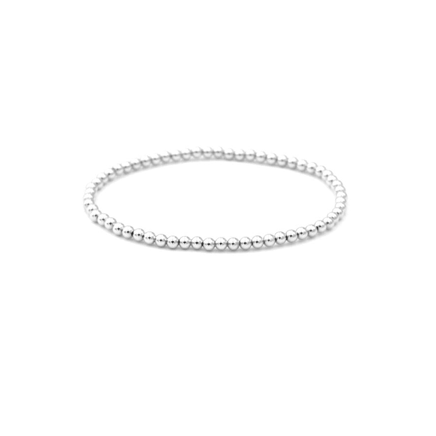 Sterling Silver Bracelet 3mm stretch elastic seamless
