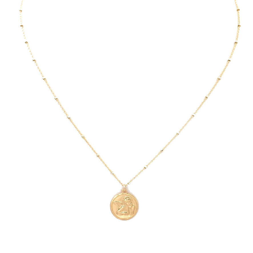 Full image of the Angel Baby coin necklace