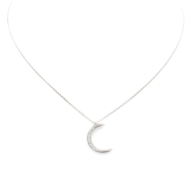 Crescent Moon Jeweled Necklace