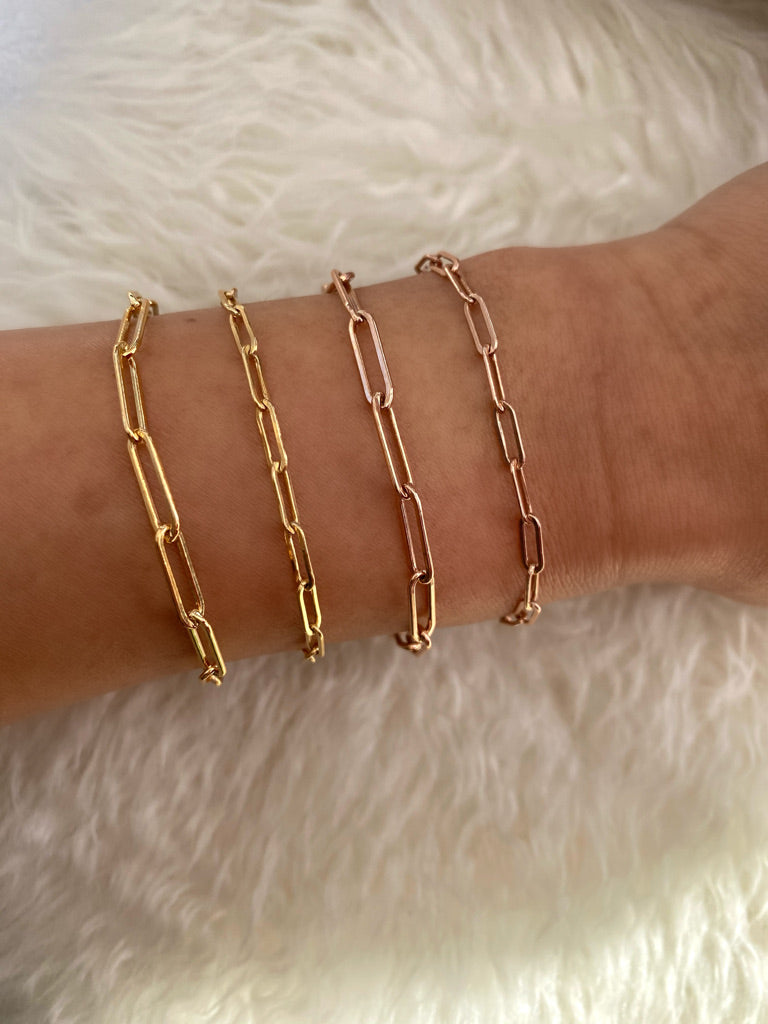 Soho  Paperclip Chain Link Bracelet, Large Size