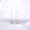 Blush Pink Tone Pearl Threader Earrings, Medium Size