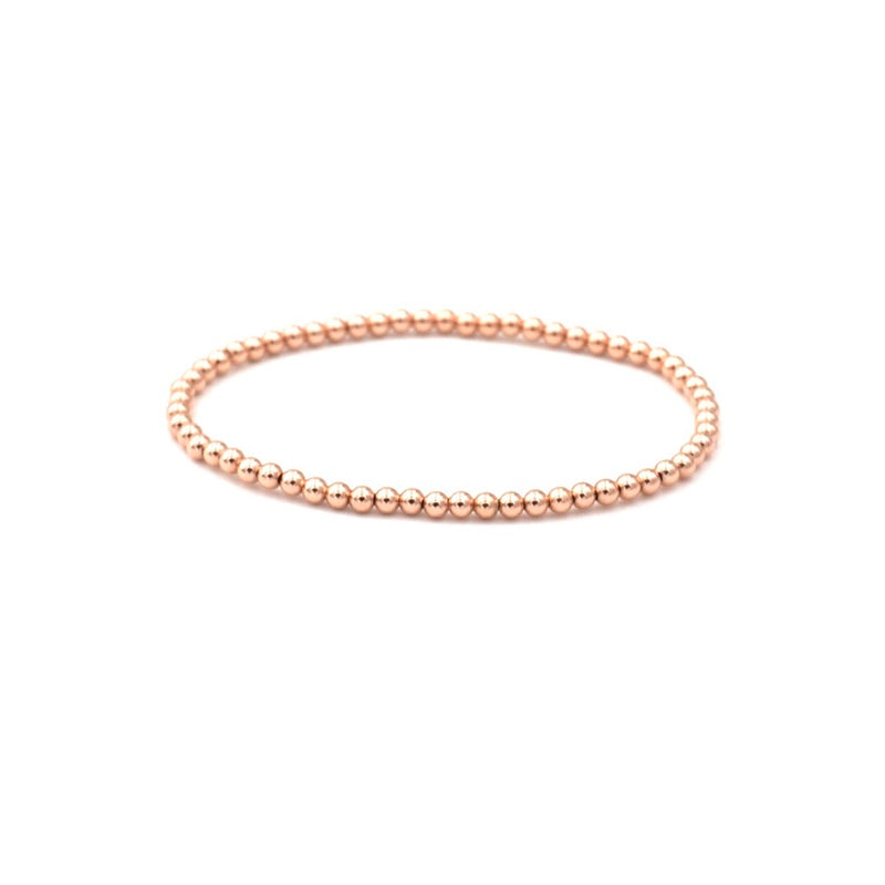 Rose Gold Filled Beaded Stretch Bracelet 3mm