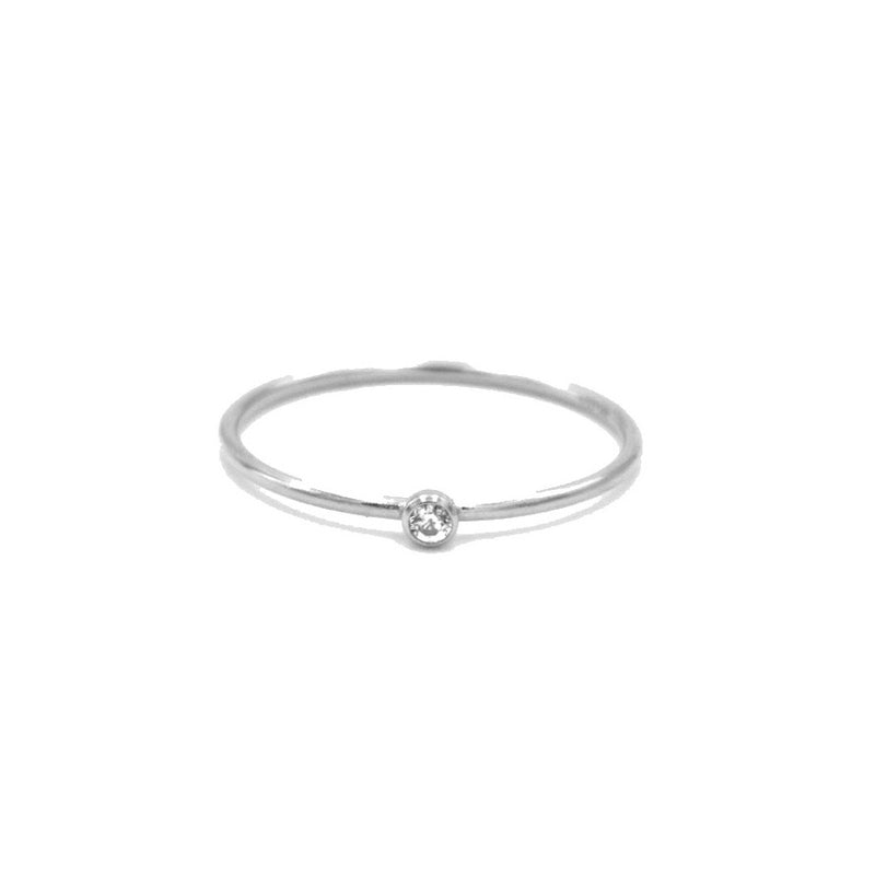 sterling silver thin stacking ring cz au courant
