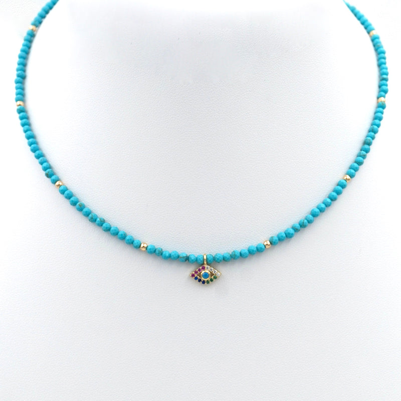 Turquoise Rainbow Eye Choker