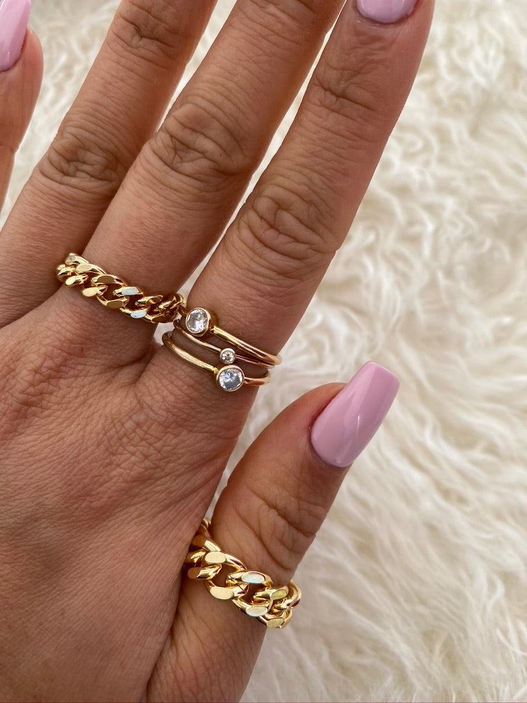Small CZ Stacking Ring Gold Filled