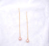 Blush Pink Tone Pearl Threader Earrings, Medium Size