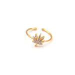 gold weed ring adjustable 