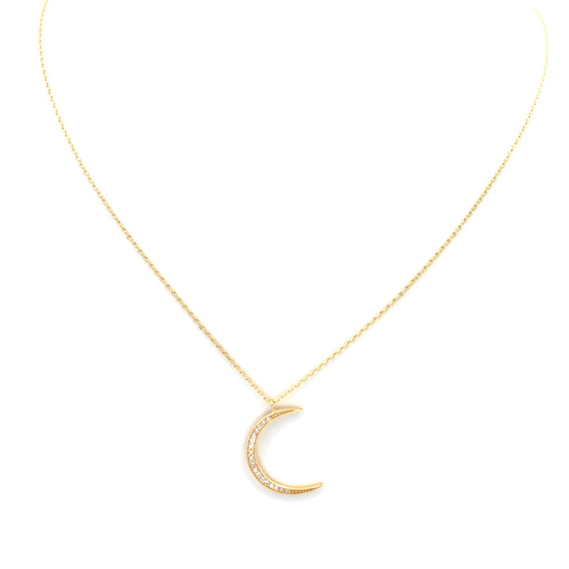 Crescent Moon Jeweled Necklace