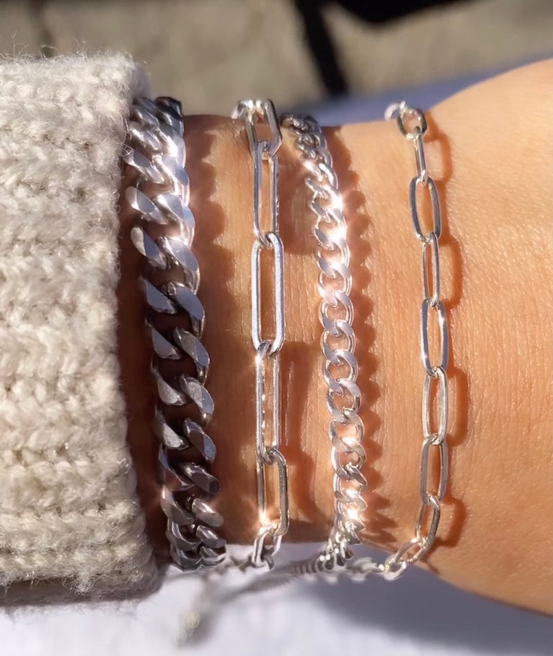 Soho  Paperclip Chain Link Bracelet, Large Size