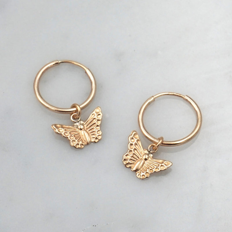 Butterfly Hoop Earrings