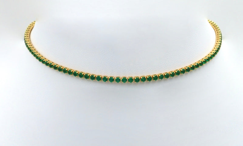 Emerald Green Small CZ Tennis Choker Necklace