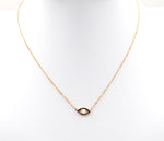 gold opal evil eye necklace dainty