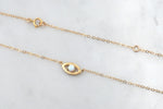 gold opal evil eye necklace dainty