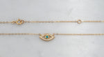 Turquoise CZ Gold Filled Evil Eye Necklace