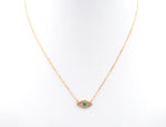 Turquoise CZ Gold Filled Evil Eye Necklace