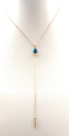 Turquoise Spiked Lariat