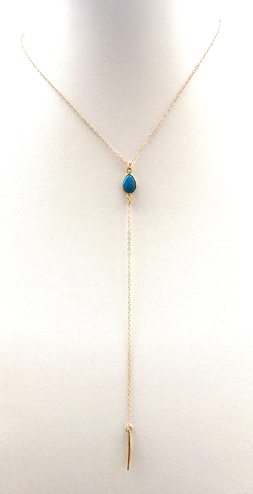 Turquoise Spiked Lariat