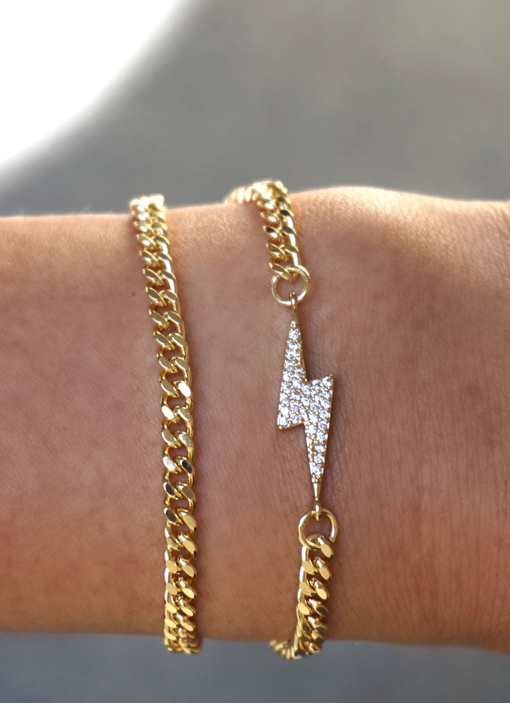 Double Wrap Lightning Bolt Chain Bracelet