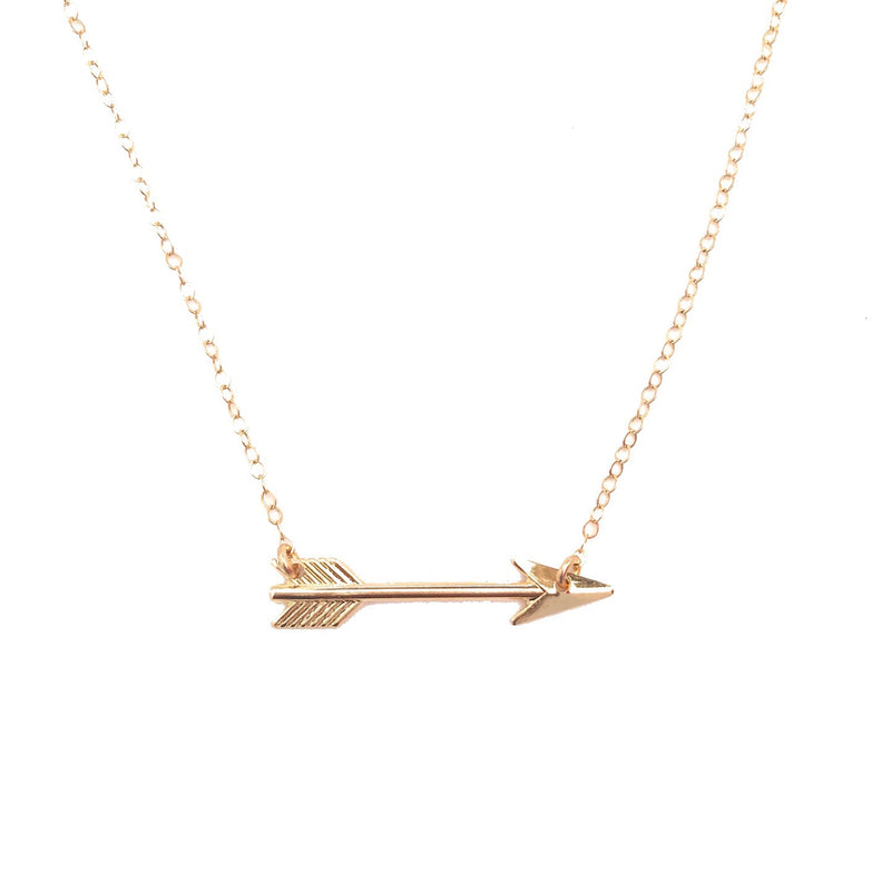 Dainty Arrow Necklace, Gold Filled