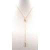 Moonstone Spiked Lariat, Gold