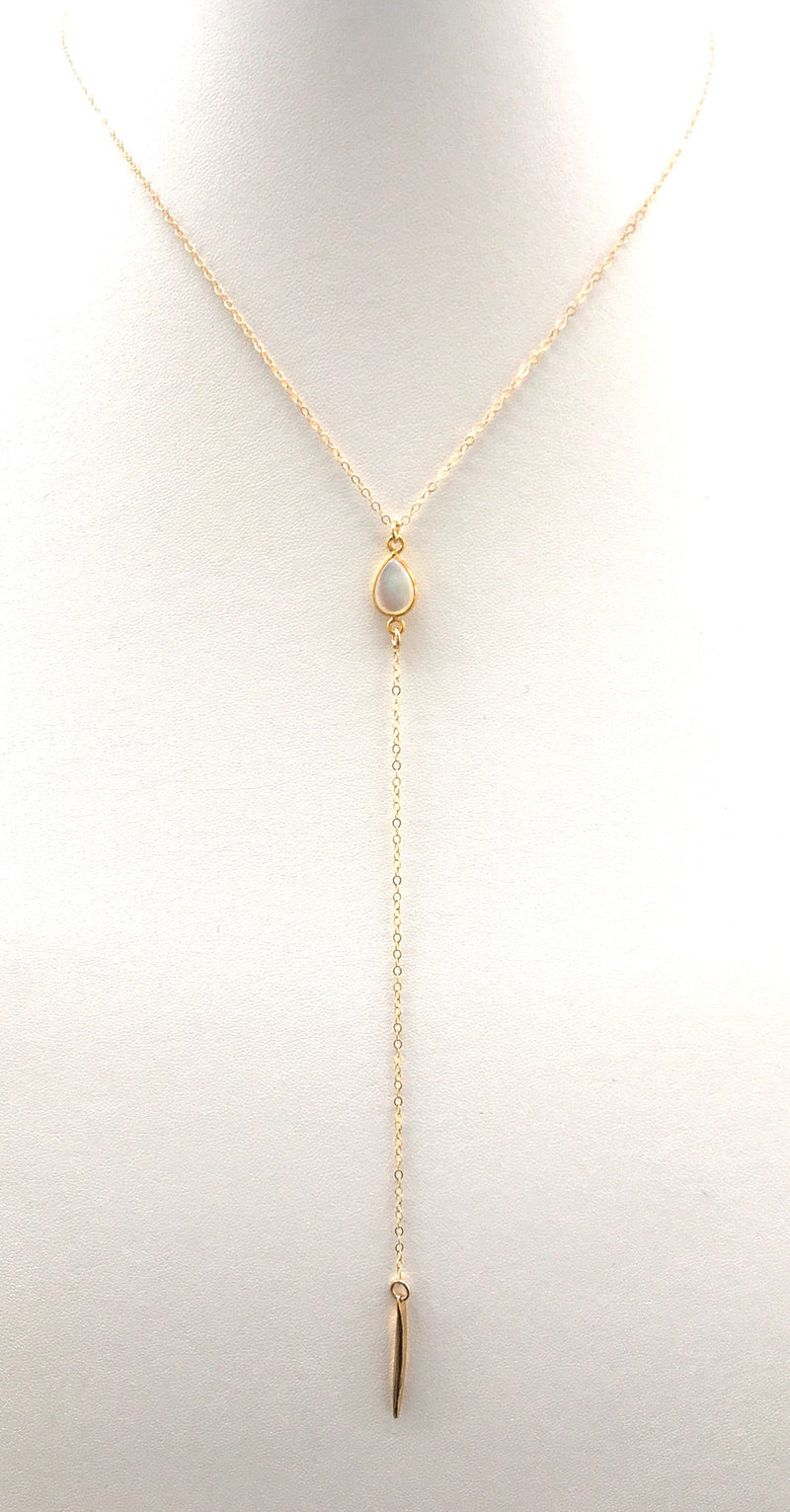 Mother of Pearl Spiked Lariat