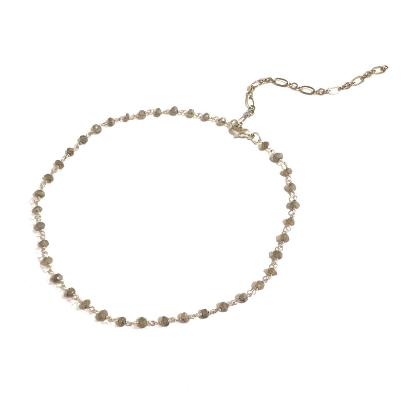 Labradorite Silver Choker