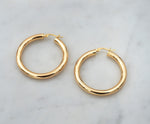 large medium thick chunky gold hoops hoop earring click hollow