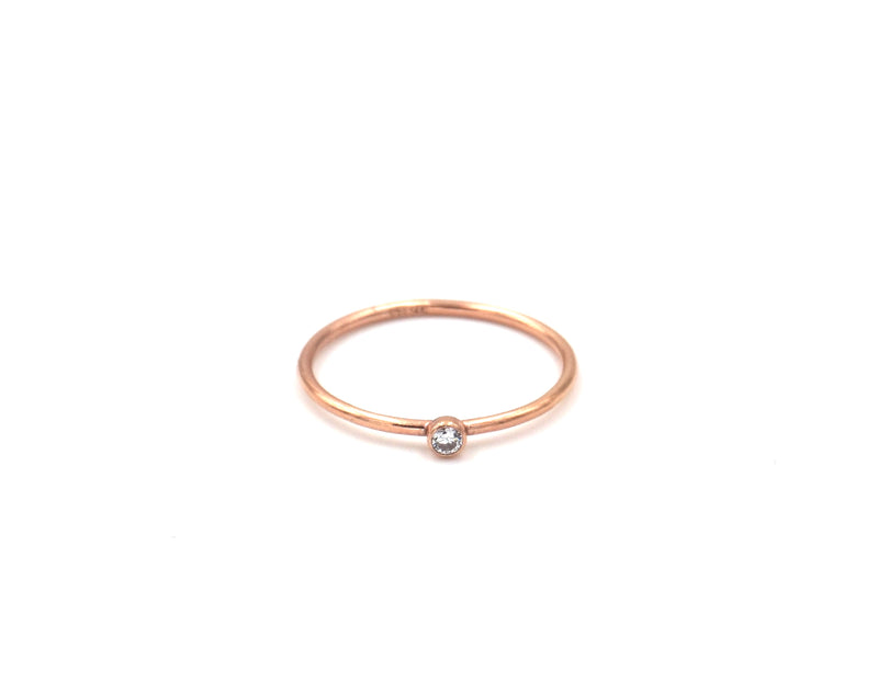 Rose Gold Filled Stacking Ring With CZ