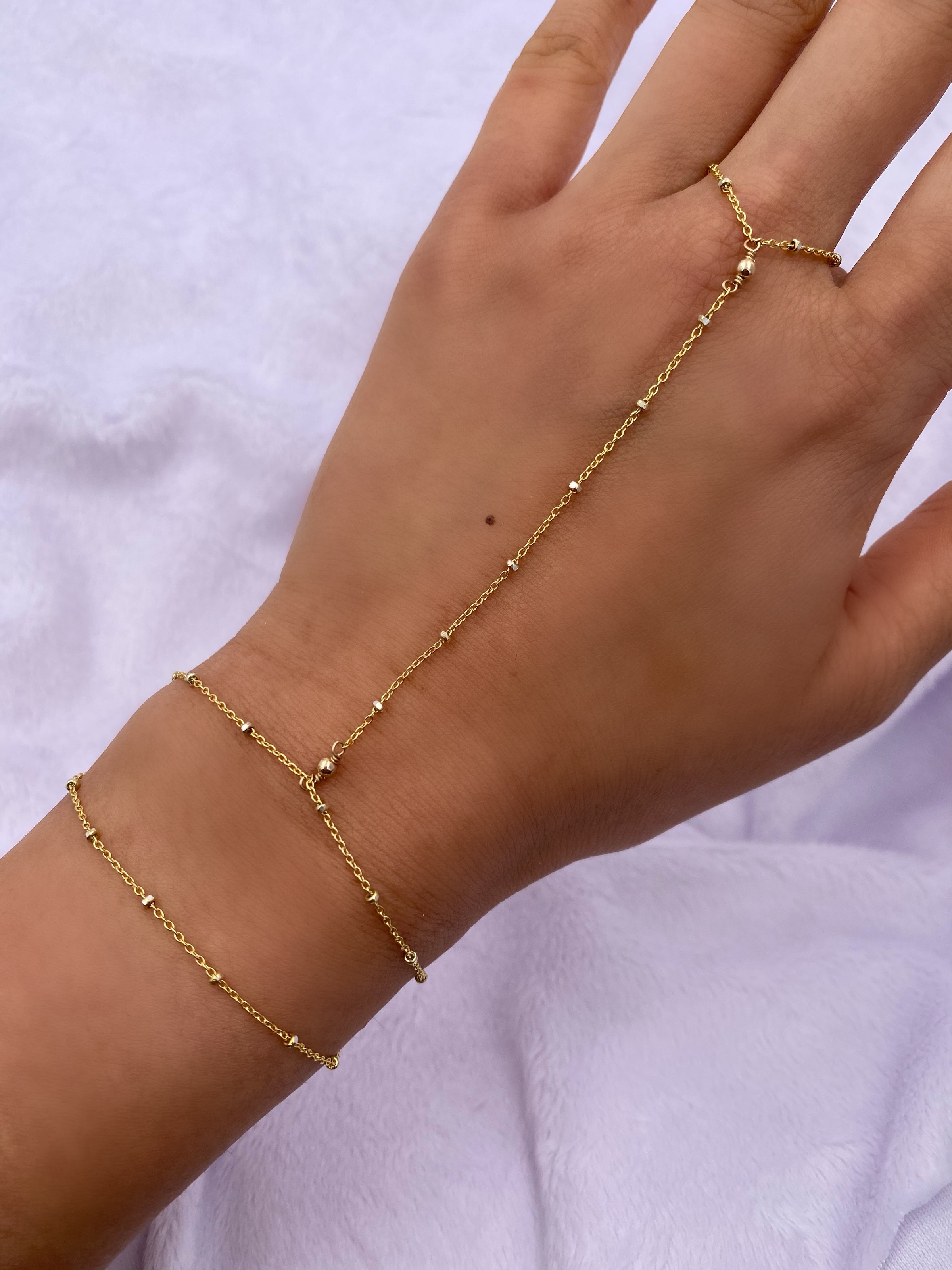Three Diamonds Hand Chain Gold Slave Bracelet | sillyshinydiamonds
