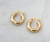 small thick chunky gold hoops hoop earring click hollow
