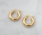 small thick chunky gold hoops hoop earring click hollow