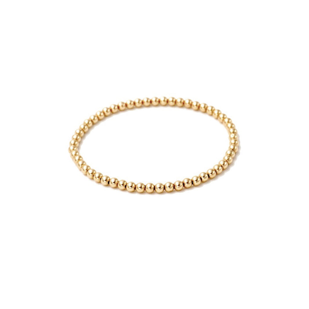 Gold Filled Beaded Stretch Bracelet 3mm elastic seamless
